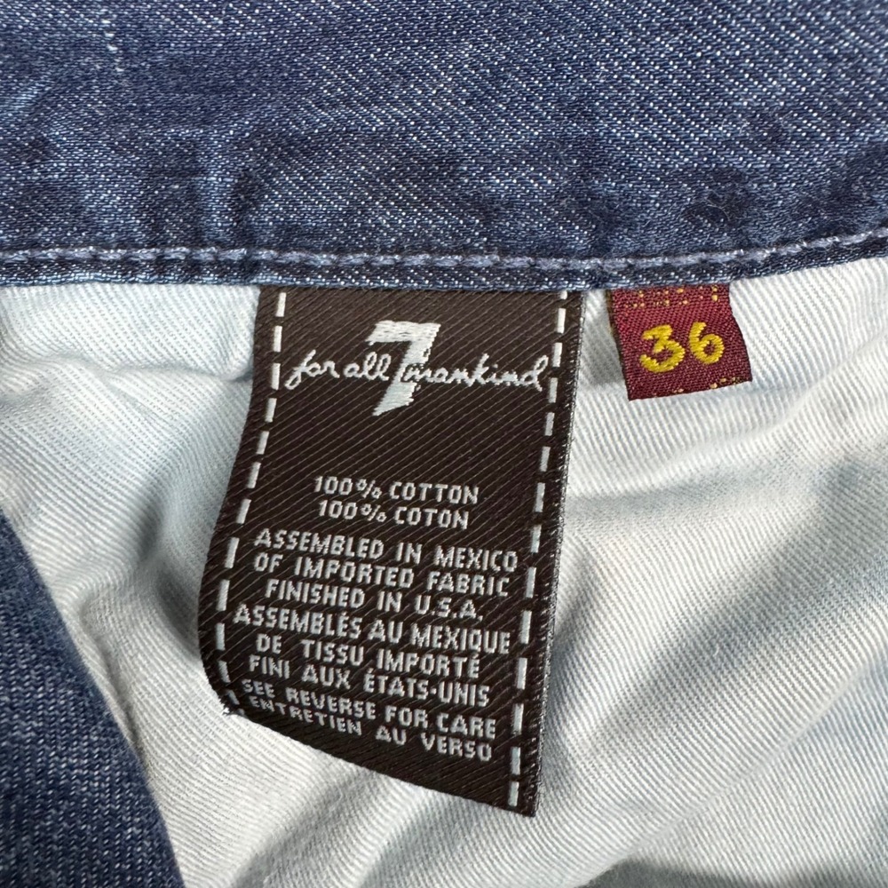 7 For All Mankind Standard Straight Leg Jeans Blue Button Fly Mens 36 (37x34) - Picture 5 of 10